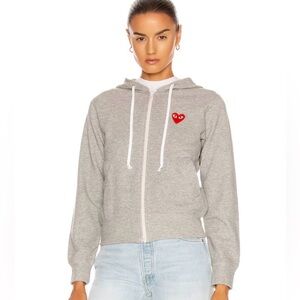 Comme Des Garcons PLAY Zip Hoodie Sweatshirt size M